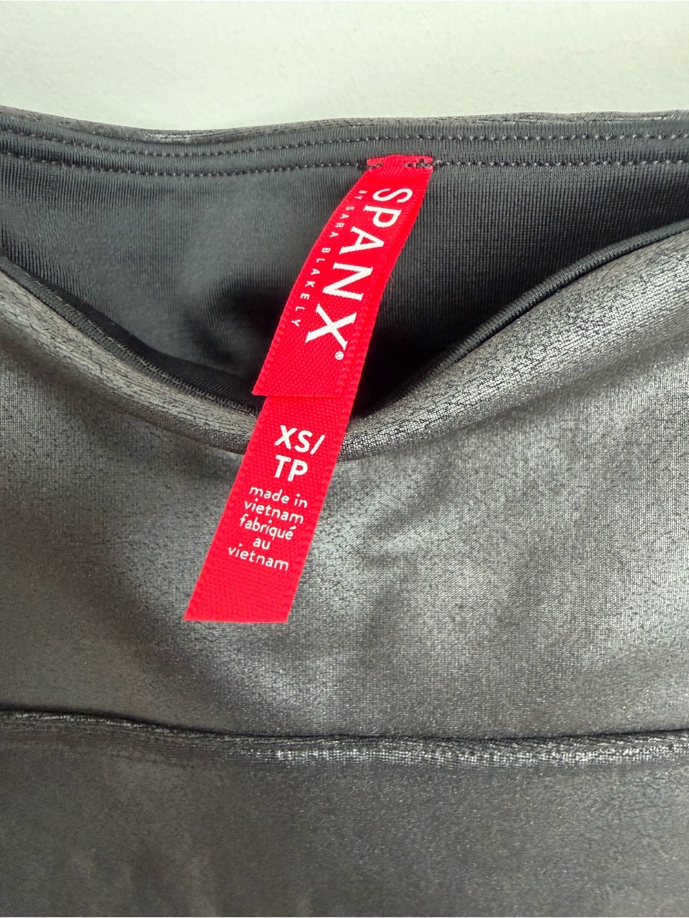 SPANX Faux Leather Moto Leggings Black High Rise Sculpting Size XSmall - Picture 5 of 9